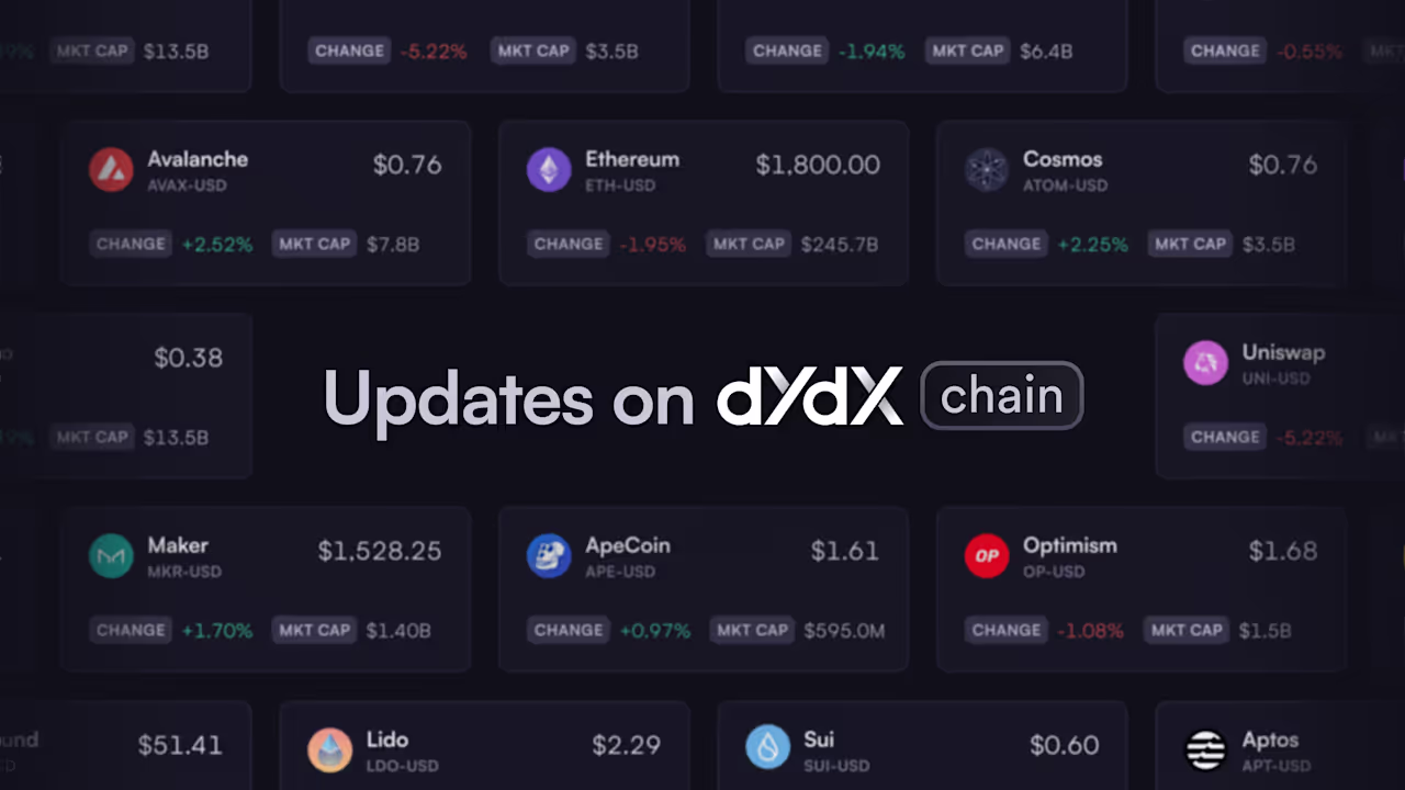 Updates on dYdX Chain